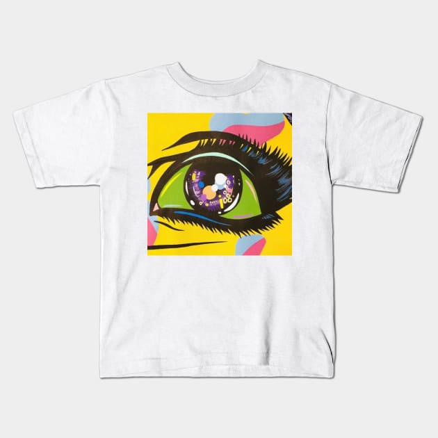 Colorful Comic Eye Kids T-Shirt by turddemon